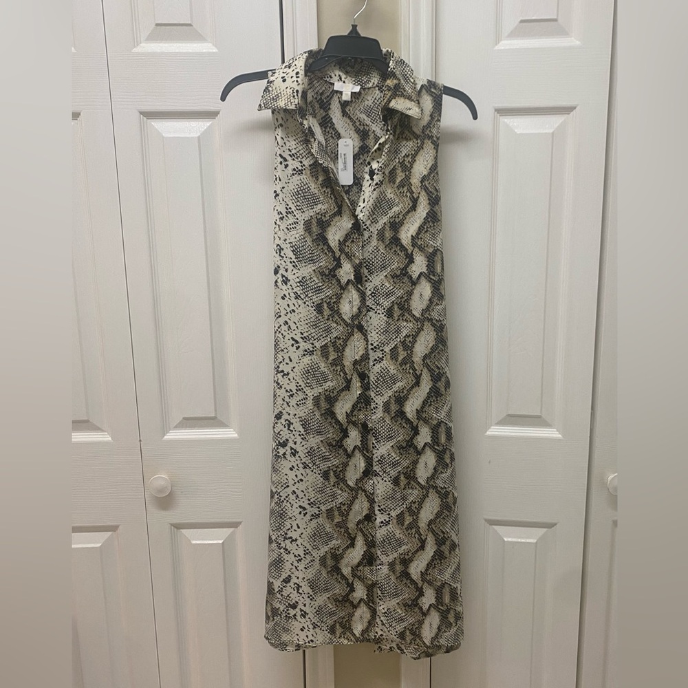 Cream and Black Midi Dress with Textured Design